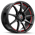 Spec-1 SP-67 17X7 +42 Gloss Black & Red Line