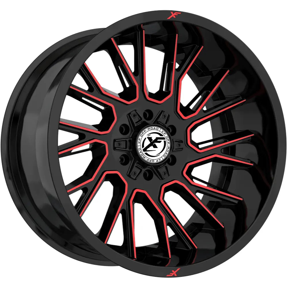 XF Off-Road XF-230 20X9 +12 Gloss Black & Red Machined