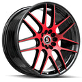 Spec-1 SP-65 17X8 +42 Gloss Black & Red Machined