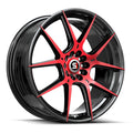 Spec-1 SP-71 17X8 +42 Gloss Black & Red Machined