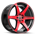 Spec-1 SPT-32 17X8 +42 Gloss Black & Red Machined
