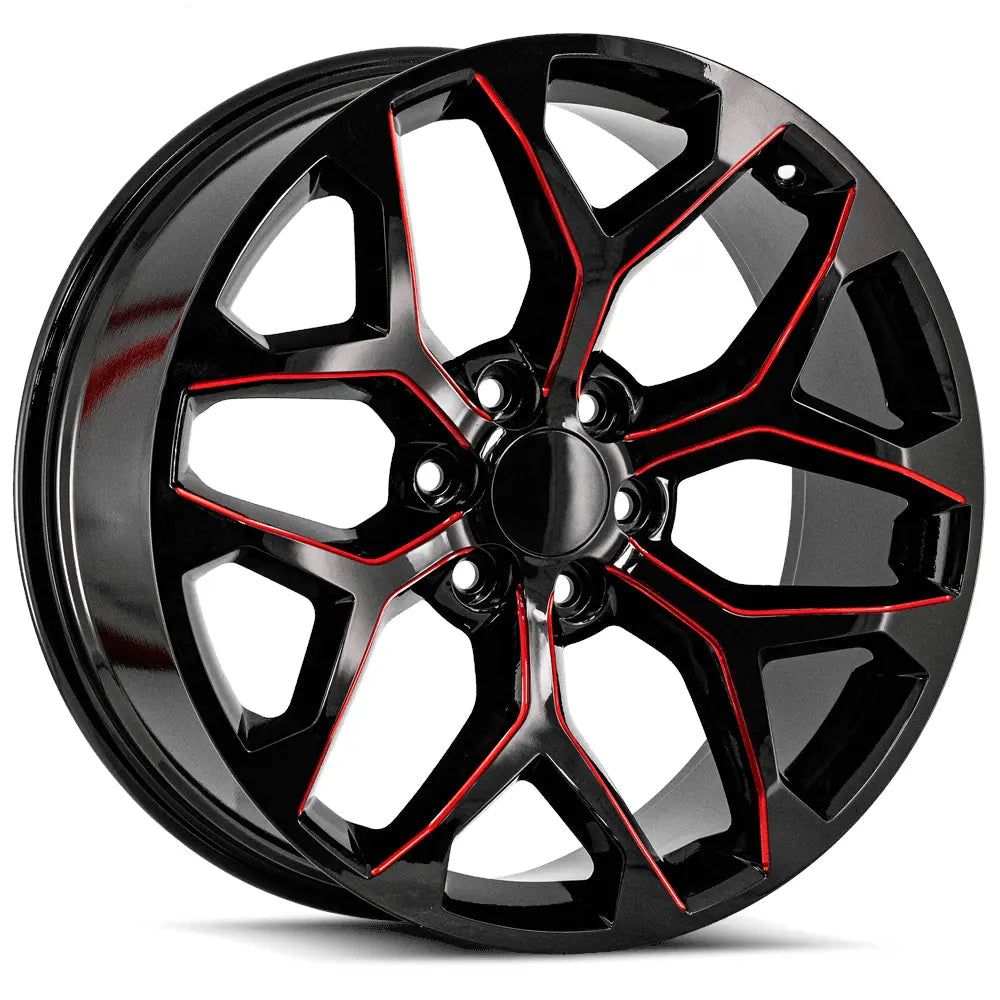 O.E. Revolution G-09 20X9 +24 Gloss Black & Red Milled