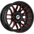 XF Off-Road XF-232 22X12 -44 Gloss Black & Red Milled