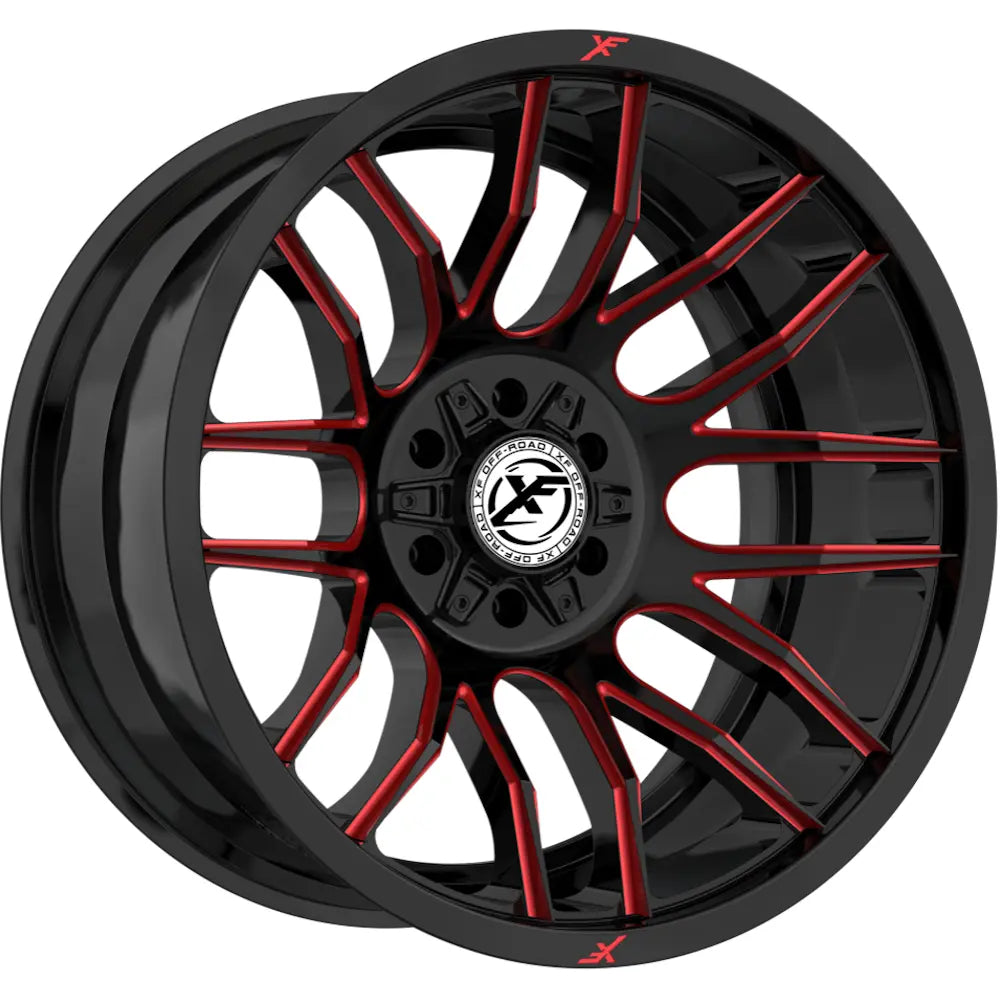 XF Off-Road XF-232 26X14 -76 Gloss Black & Red Milled