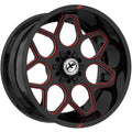 XF Off-Road XF-233 20X10 -24 Gloss Black & Red Milled