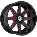 XF Off-Road XF-236 20X9 +12 Gloss Black & Red Milled