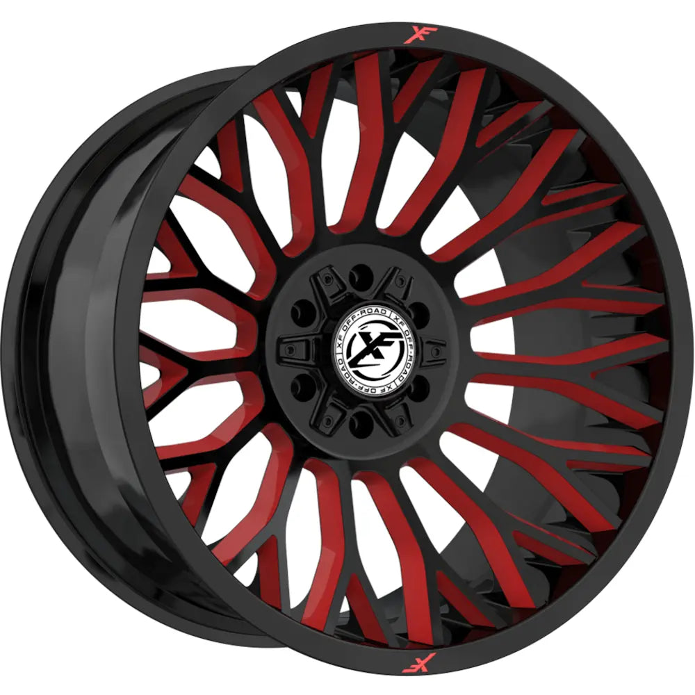 XF Off-Road XF-237 20X12 -44 Gloss Black & Red Milled