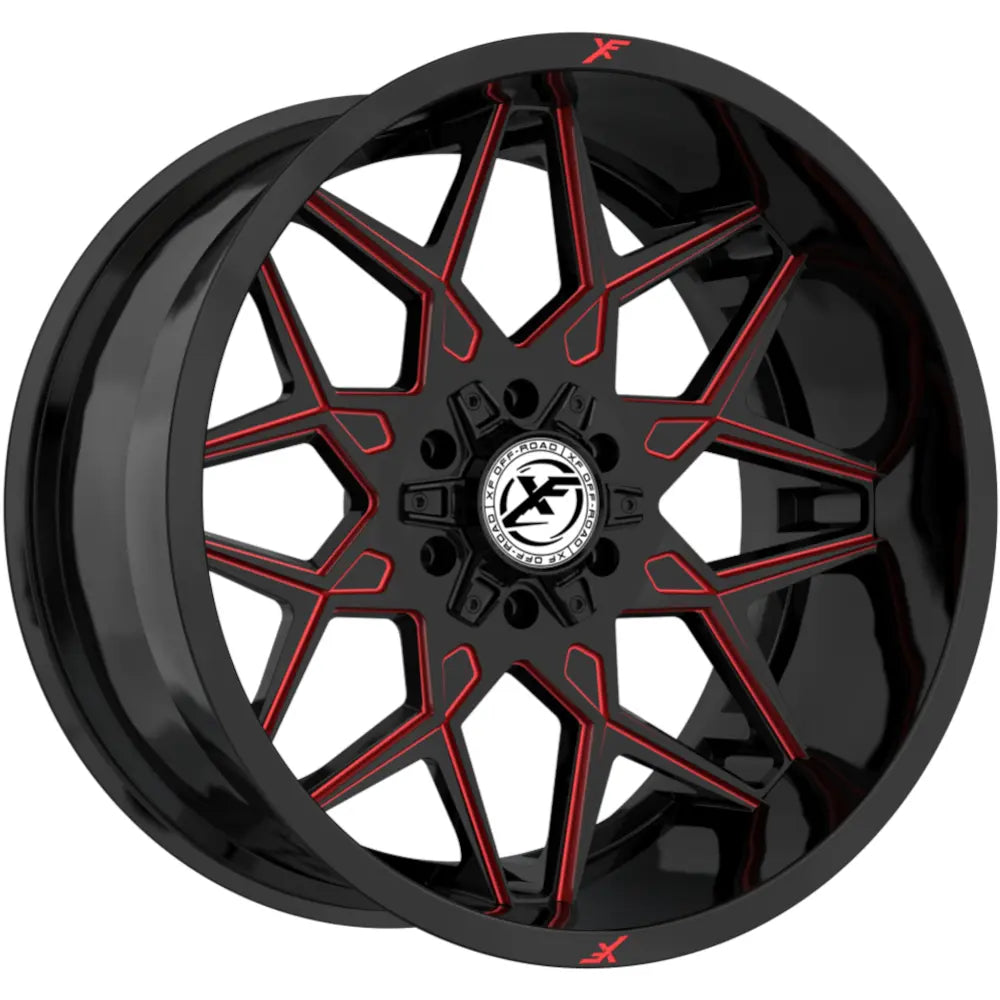 XF Off-Road XF-238 17X9 0 Gloss Black & Red Milled