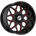 XF Off-Road XF-238 17X9 +12 Gloss Black & Red Milled