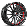 Spec-1 SP-69 17X7.5 +42 Gloss Black & Red Under Cut