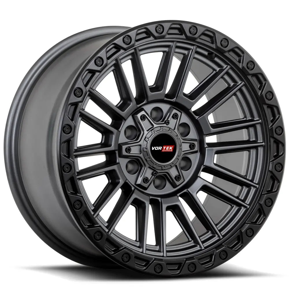 Vortek VRT-604 ZEUS 20X9.5 -18 Matte Titanium With Black Bead Ring