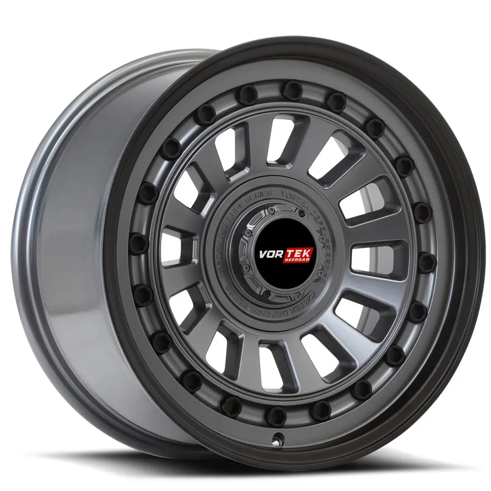 Vortek VRD-702 RADAR 17X9 0 Matte GunMetal With Black Bolts & Lip