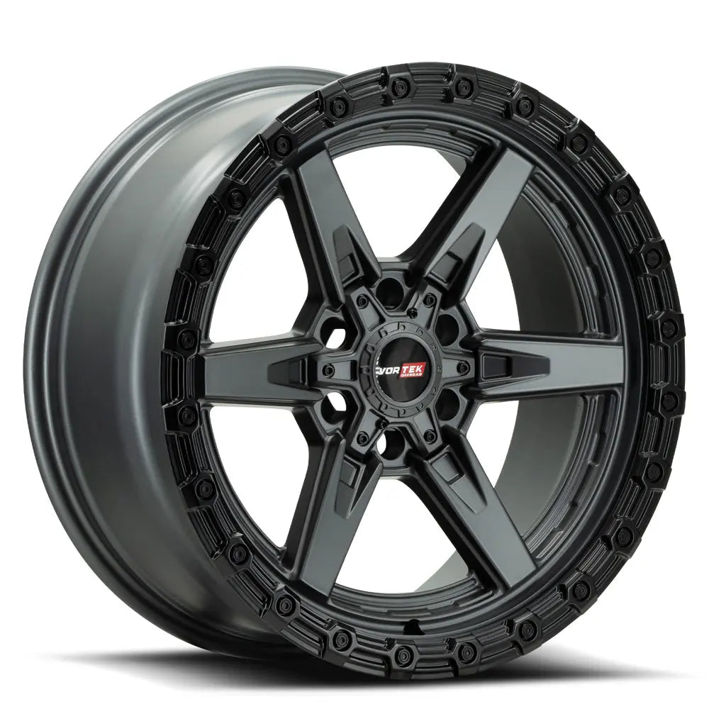 Vortek VRT-602 ARGON 20X10 -24 Matte Titanium With Black Bead Ring