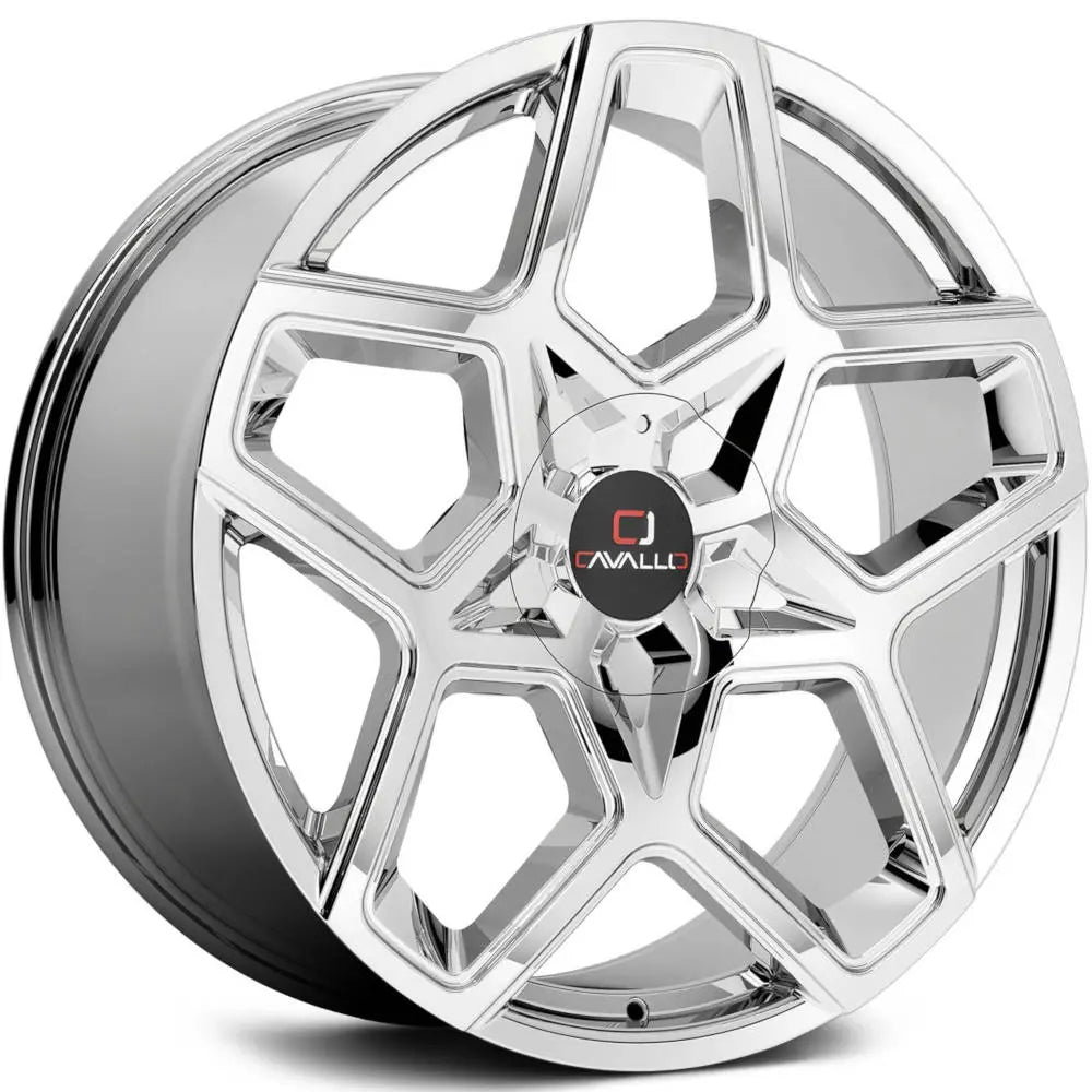Cavallo Clv-25 22X8.5 +38 Nano Chrome