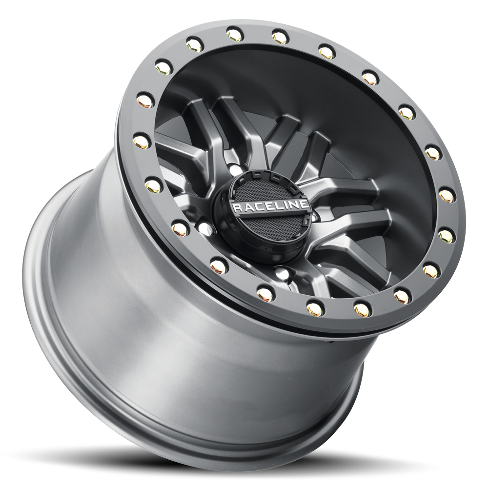 Raceline Wheels Bl Ryno Gun Metal W/ 15X10 +0 Black