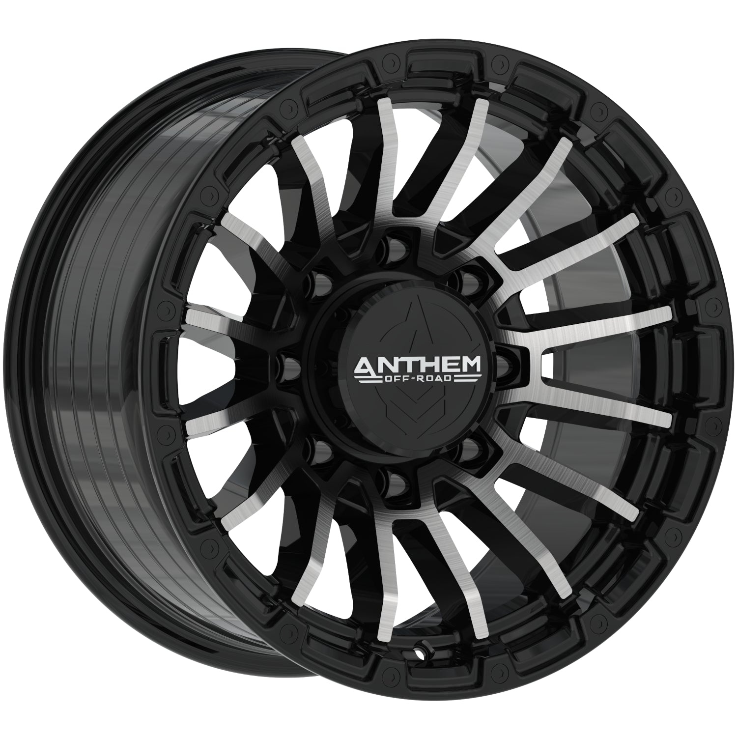 Anthem Off-Road Raider 17X9 -12 Satin Black W/ Machined Face