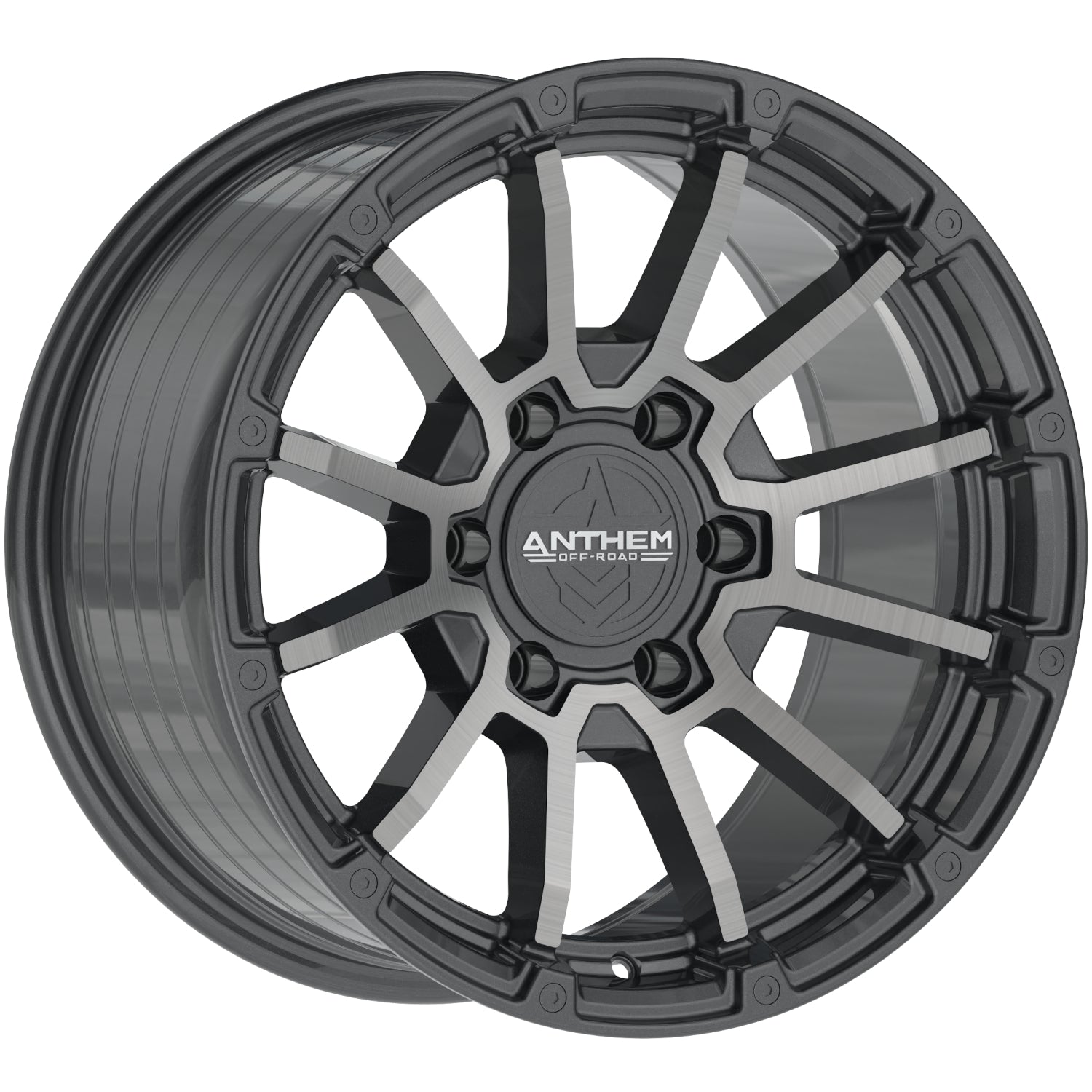 Anthem Off-Road Raider 17X8.5 +0 Satin Gunmetal W/ Machined Face