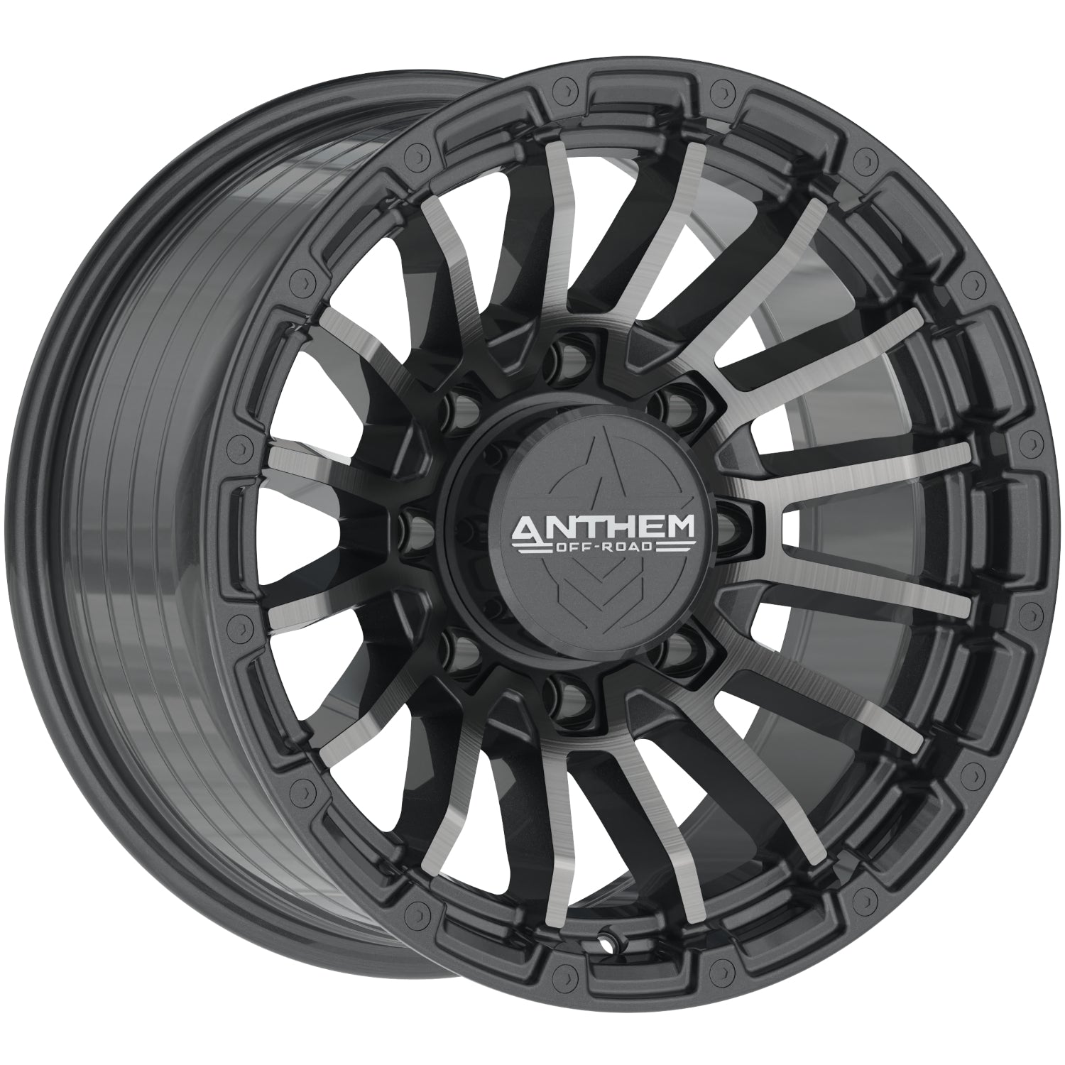 Anthem Off-Road Raider 17X9 -12 Satin Gunmetal W/ Machined Face