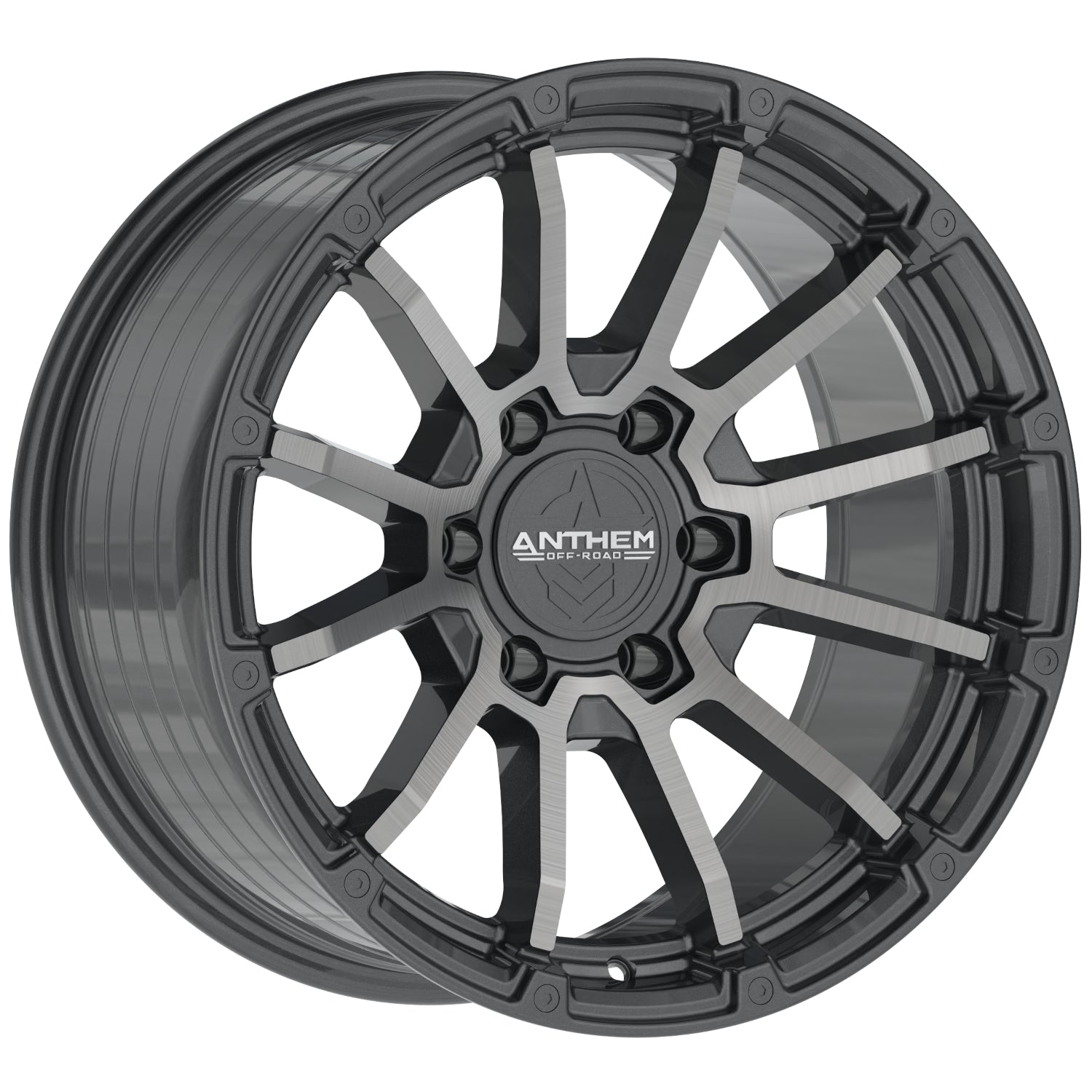 Anthem Off-Road Raider 18X9 -12 Satin Gunmetal W/ Machined Face