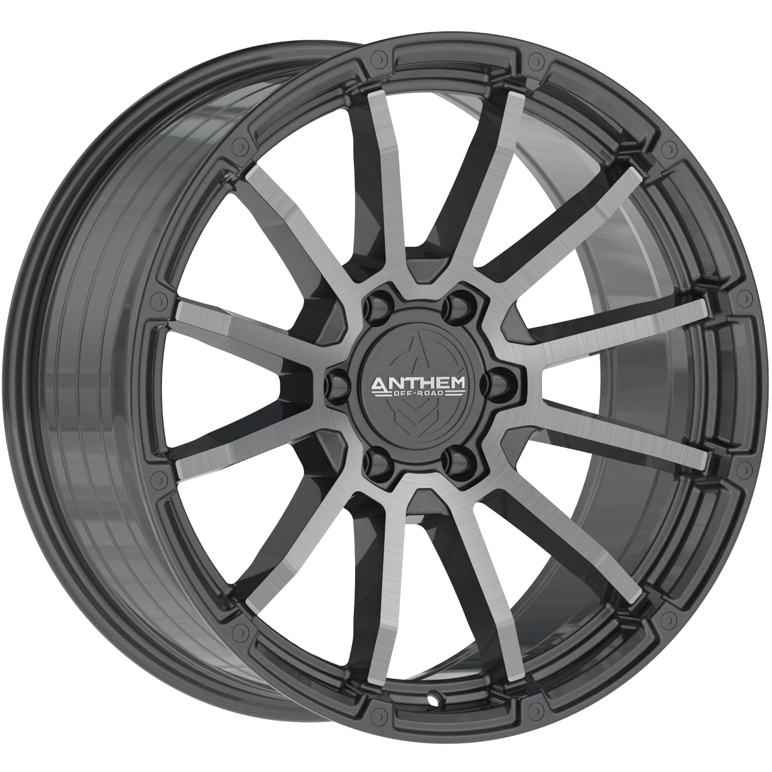 Anthem Off-Road Raider 20X9 +0 Satin Gunmetal W/ Machined Face