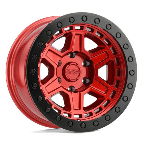 Black Rhino Hard Alloys Reno 18X9.5 -12 Candy Red W/ Black Ring & Bolt
