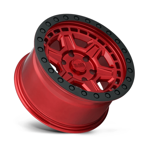 Black Rhino Hard Alloys Reno 17X9 +0 Candy Red W/ Black Ring & Bolt