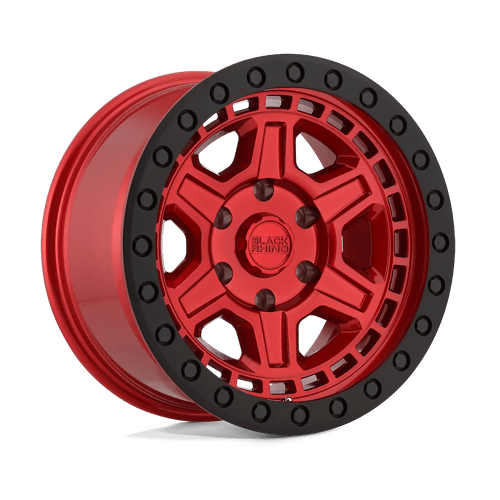 Black Rhino Hard Alloys Reno 17X9 +0 Candy Red W/ Black Ring & Bolt