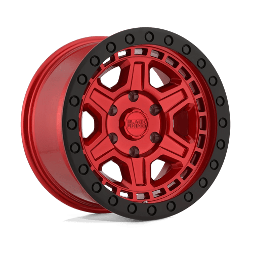 Black Rhino Hard Alloys Reno 17X9 +0 Candy Red W/ Black Ring & Bolt