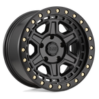 Black Rhino Hard Alloys Reno 17X9 +0 Matte Black W/ Brass Bolts