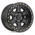 Black Rhino Hard Alloys Reno 17X9 -12 Matte Black W/ Brass Bolts