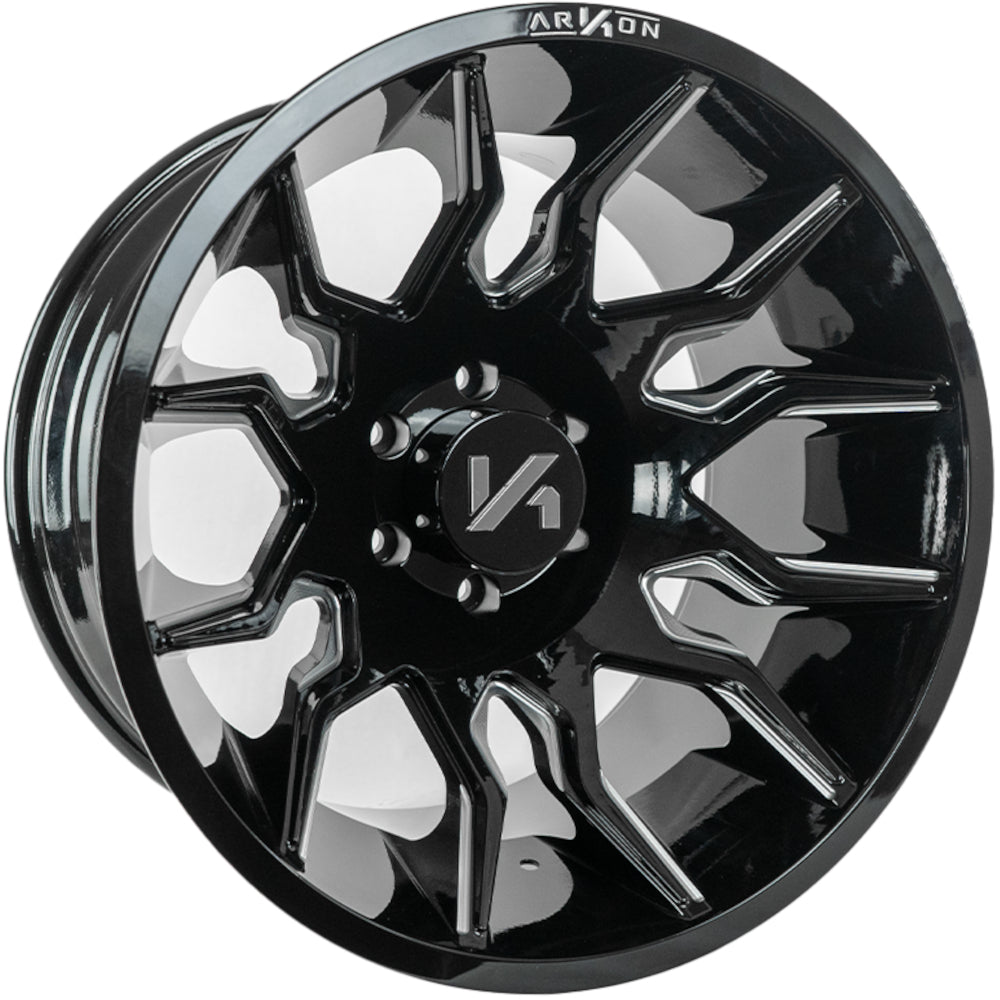 Arkon Off-Road Roosevelt 20X10 -25 Gloss Black W/ Milled Edges