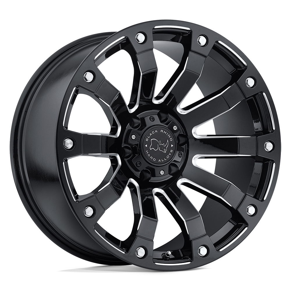Black Rhino Hard Alloys Selkirk 20X10 -12 Gloss Black Milled