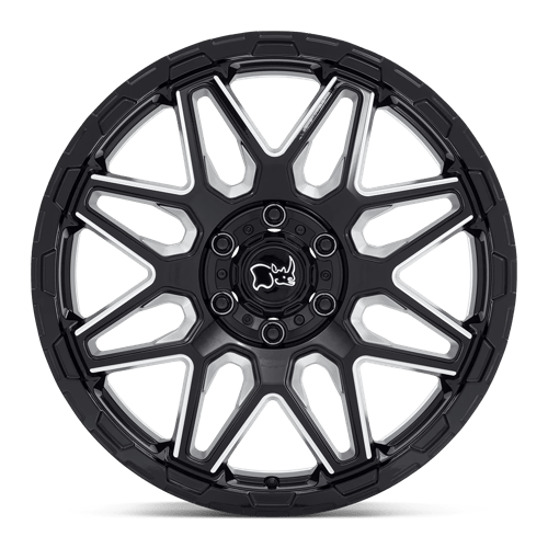 Black Rhino Hard Alloys Shockwave 20X9.5 +12 Gloss Black W/ Milled Spokes