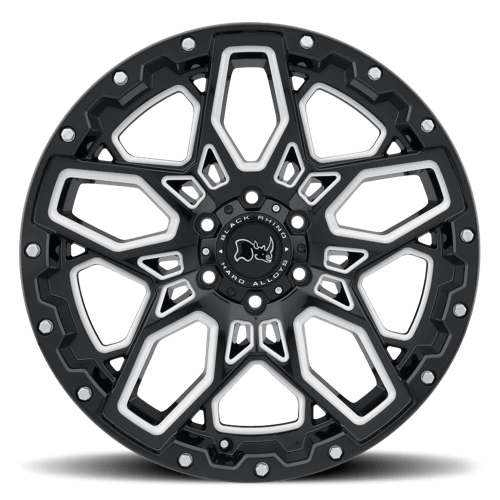 Black Rhino Hard Alloys Shrapnel 20X9.5 +12 Gloss Black W/ Milled Spokes