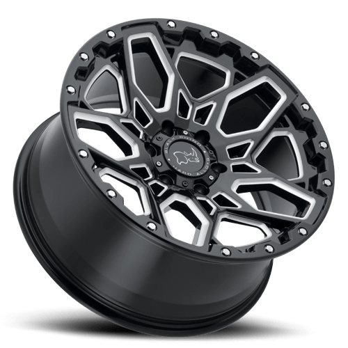 Black Rhino Hard Alloys Shrapnel 20X9.5 +12 Gloss Black W/ Milled Spokes