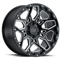 Black Rhino Hard Alloys Shrapnel 20X9.5 +12 Gloss Black W/ Milled Spokes