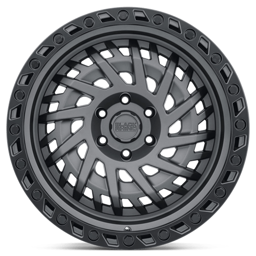 Black Rhino Hard Alloys Shredder 17X9 +0 Matte Gunmetal W/ Black Ring