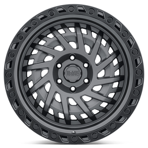Black Rhino Hard Alloys Shredder 17X9 +0 Matte Gunmetal W/ Black Ring