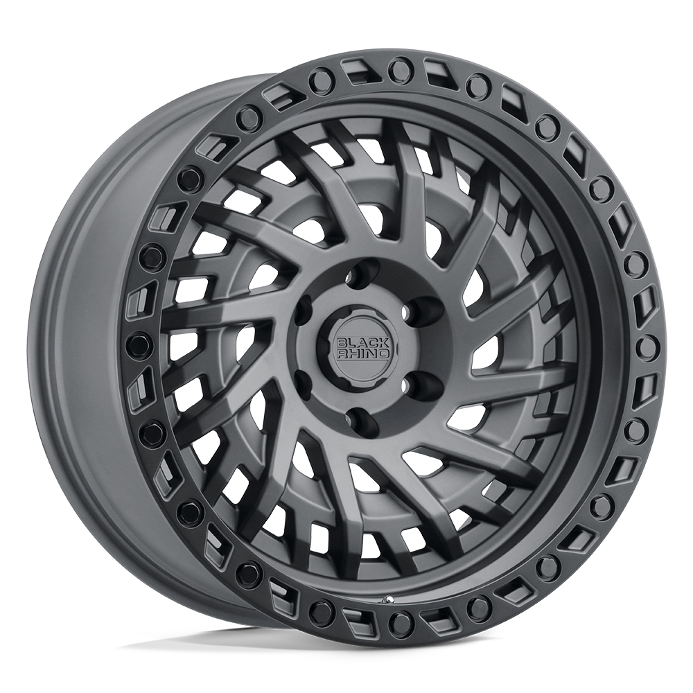 Black Rhino Hard Alloys Shredder 17X9 -18 Matte Gunmetal W/ Black Ring