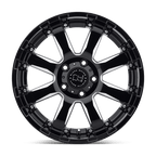Black Rhino Hard Alloys Sierra 20X10 -23 Gloss Black W/ Milled Spokes