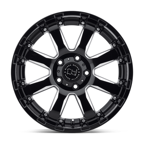 Black Rhino Hard Alloys Sierra 17X9 +0 Gloss Black W/ Milled Spokes