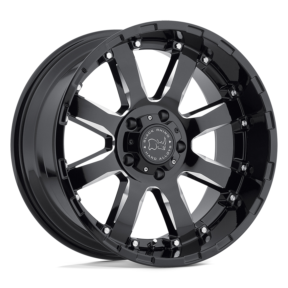 Black Rhino Hard Alloys Sierra 18X9 +12 Gloss Black W/ Milled Spokes