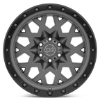 Black Rhino Hard Alloys Sprocket 20X9.5 -18 Matte Gunmetal W/ Black Ring