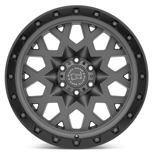 Black Rhino Hard Alloys Sprocket 20X9.5 -18 Matte Gunmetal W/ Black Ring