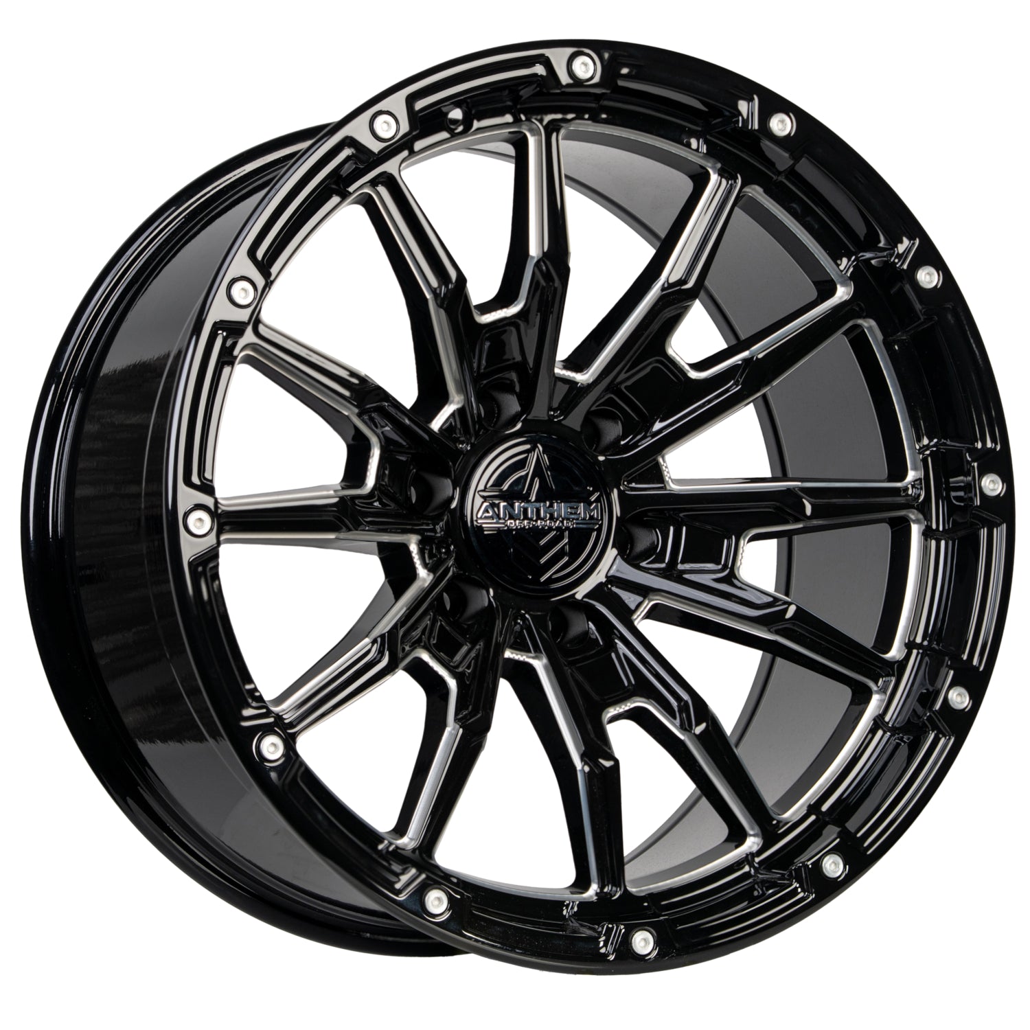 Anthem Off-Road Talon 20X10 -24 Gloss Black W/ Milled Edges