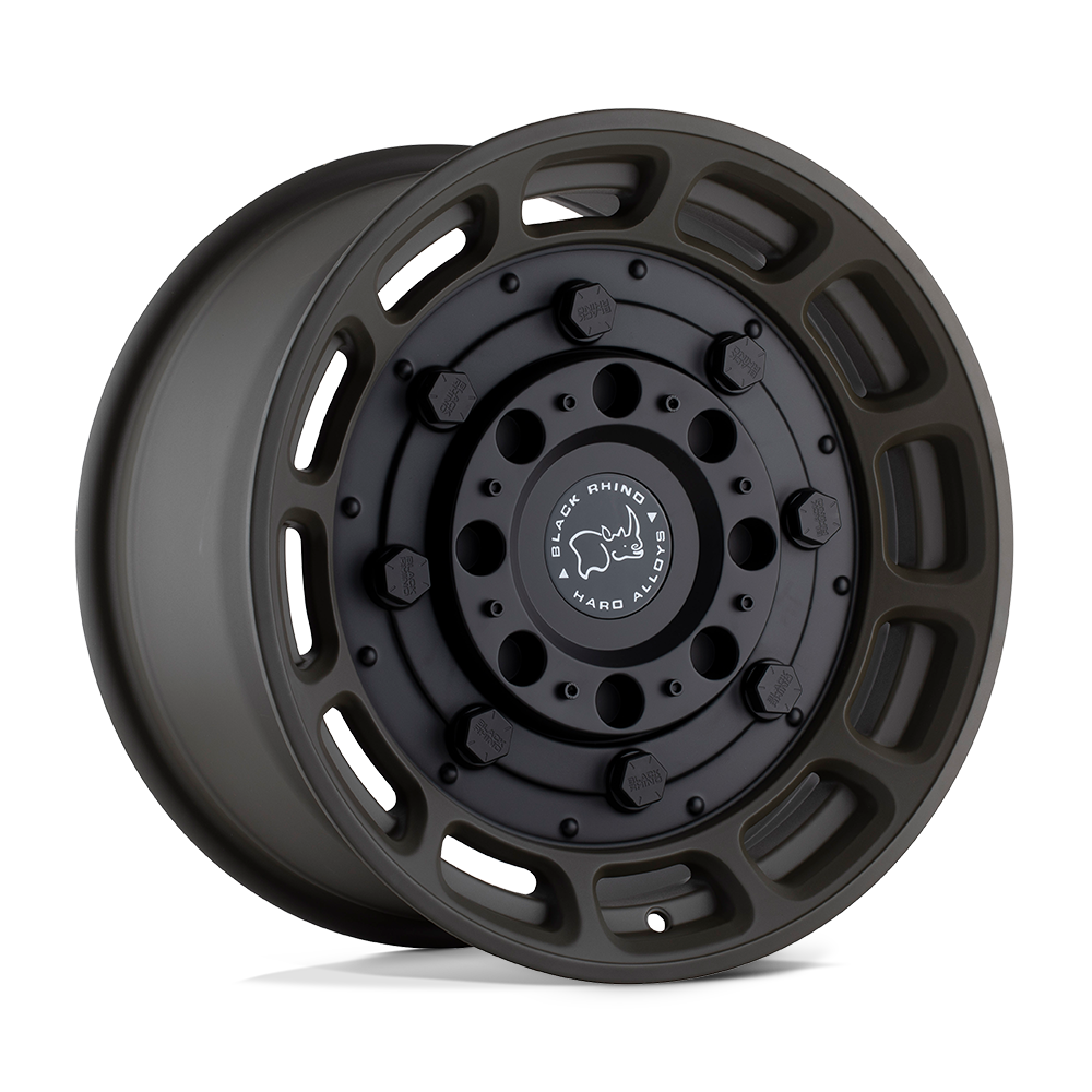 Black Rhino Hard Alloys Warthog 20X9.5 +12 Matte Od Green W/ Black Center
