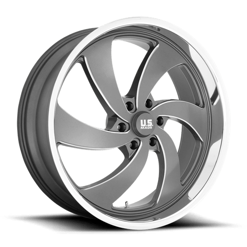 Us Mag 1Pc U133 Desperado 24X9 +25 Anthracite Milled Diam-Cut Lip