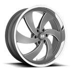 Us Mag 1Pc U133 Desperado 24X9 +25 Anthracite Milled Diam-Cut Lip
