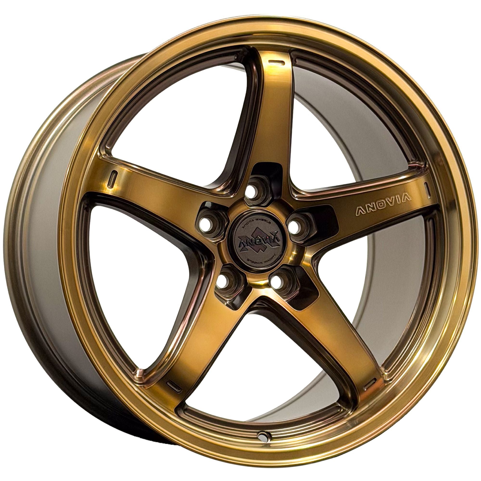 Anovia Wheels An-5S 18X8.5 +38 Bronze Machined Face Bronze Tint