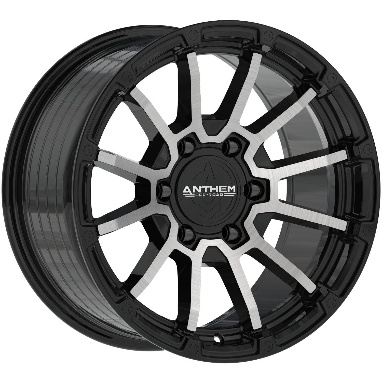 Anthem Off-Road Raider 17X9 -12 Satin Black W/ Machined Face
